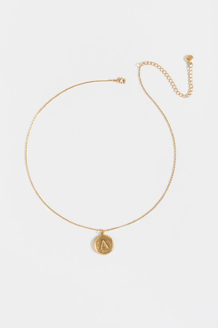 Coin Drop Initial Necklace