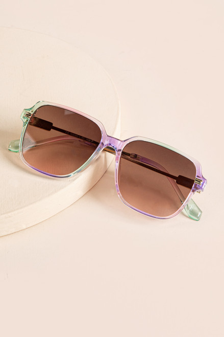 Emeilia Mermaid Square Frame Sunglasses