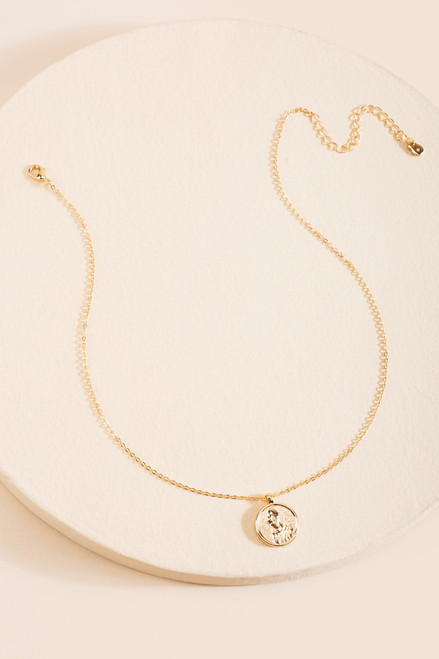 Greek Goddess Coin Pendant Necklace