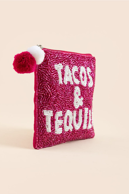 Tacos & Tequilla Beaded Pouch
