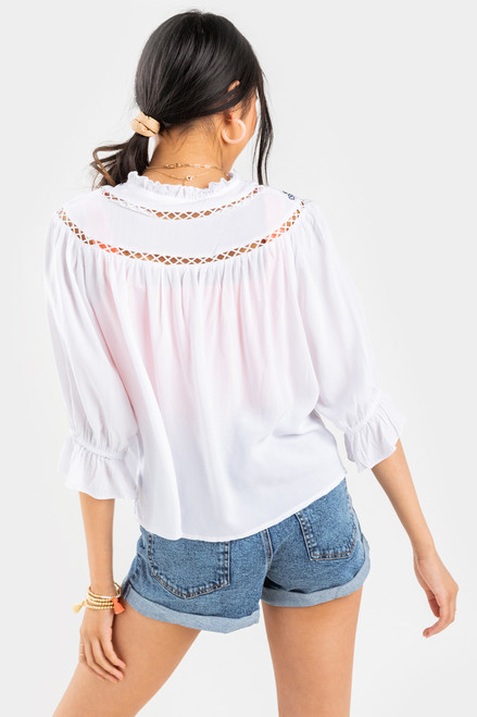 Anissa Embroidered Bed Jacket