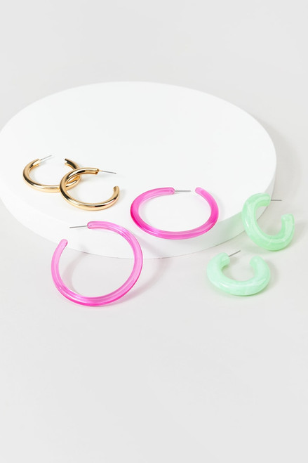 Drea Resin Hoop Earring Set