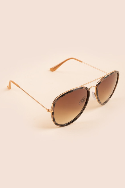 Nora Tortoise Aviator Sunglasses