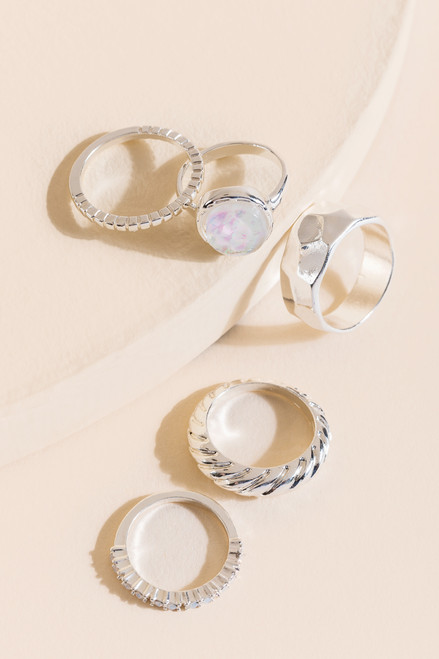 Cassidy Iridescent Ring Set