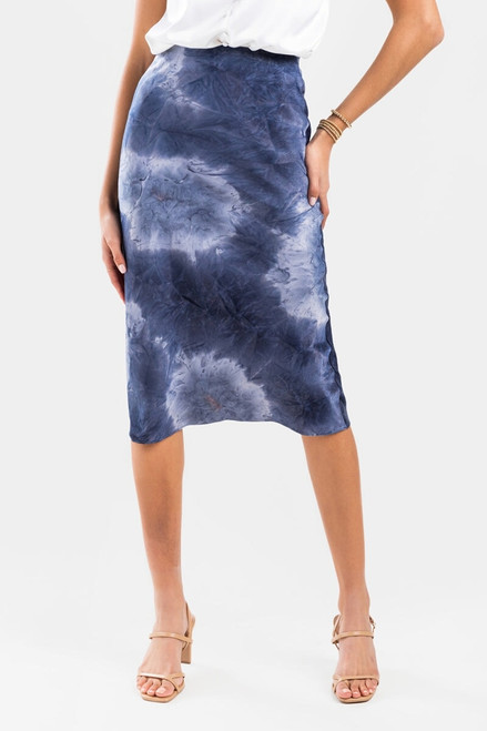 Brella Satin Printed Midi Skirt