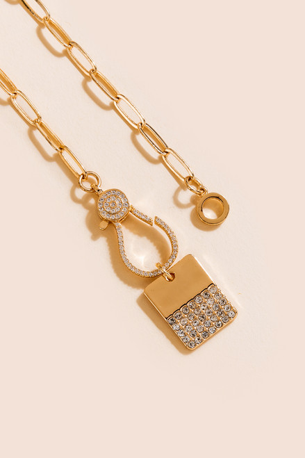 Camile Pave Hook Necklace