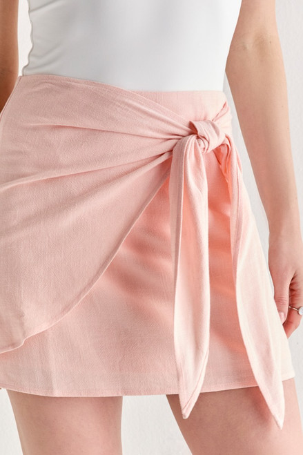 Chyanne Linen Wrap Mini Skirt