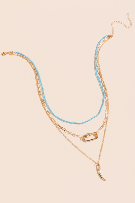 Addison Multi Layered Horn Necklace