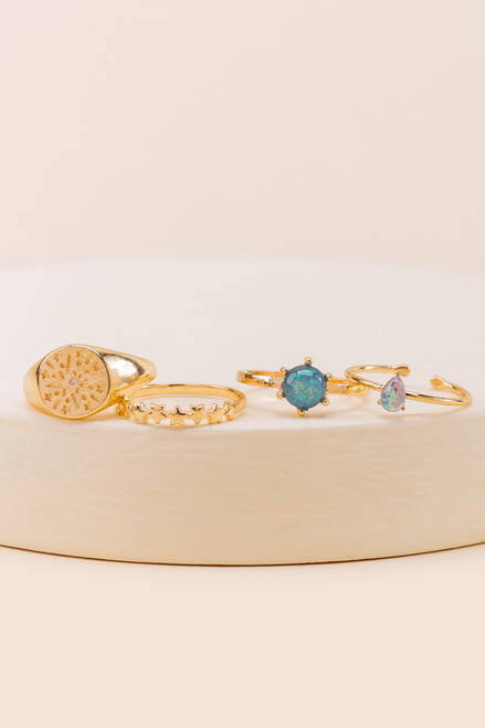 Leanne Opal Ring Set