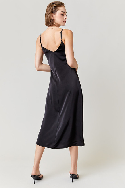 Celine Cinched Satin Midi Dress