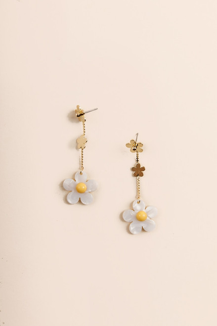 Abby Linear Flower Earrings