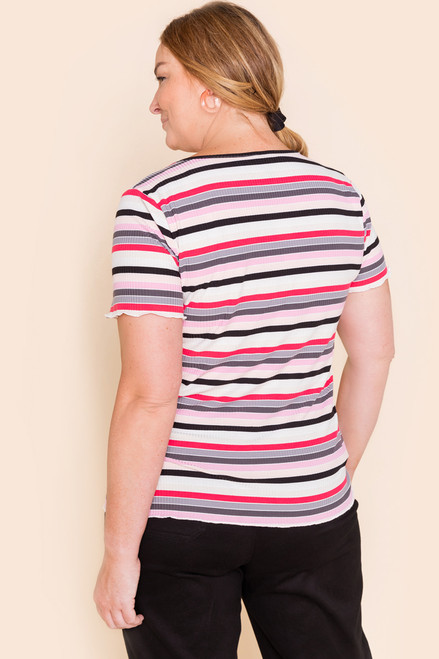 Donnie Striped Ribbed Tee