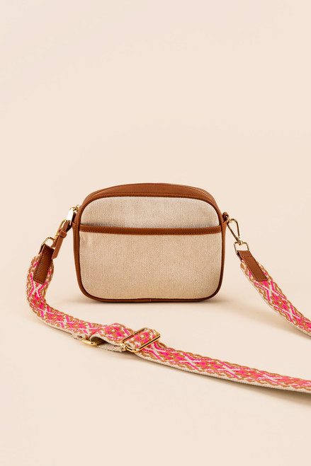 Leah Neon Strap Linen Camera Bag