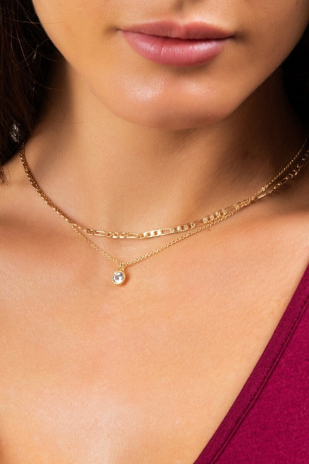Katelynn CZ Chain Layered Necklace