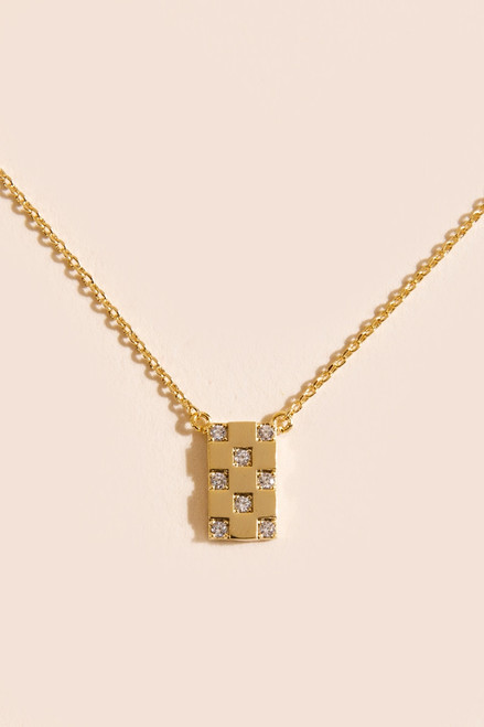 Kenzie Checkered Pendant Necklace