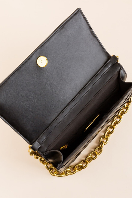 Bailey Stripe Fold Chunky Chain Crossbody