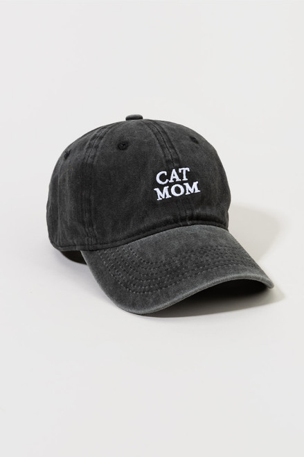 Cat Mom Black Baseball Hat