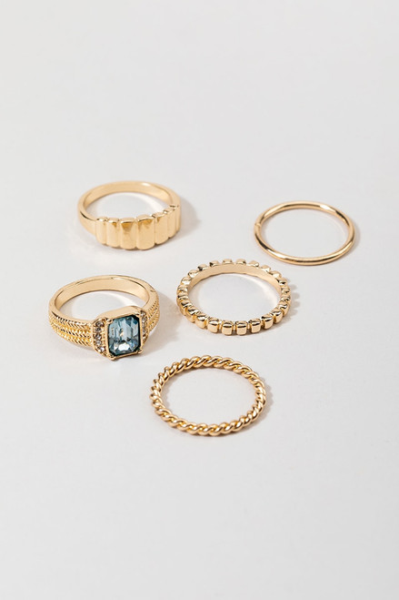 Millie Blue Crystal Ring Set