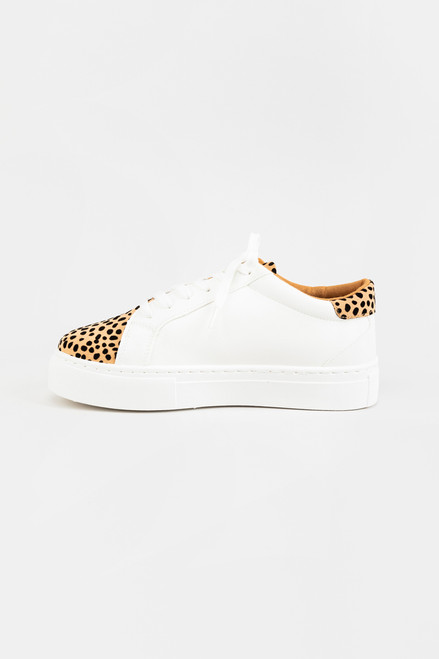 Qupid Animal Print Lace Up Sneaker