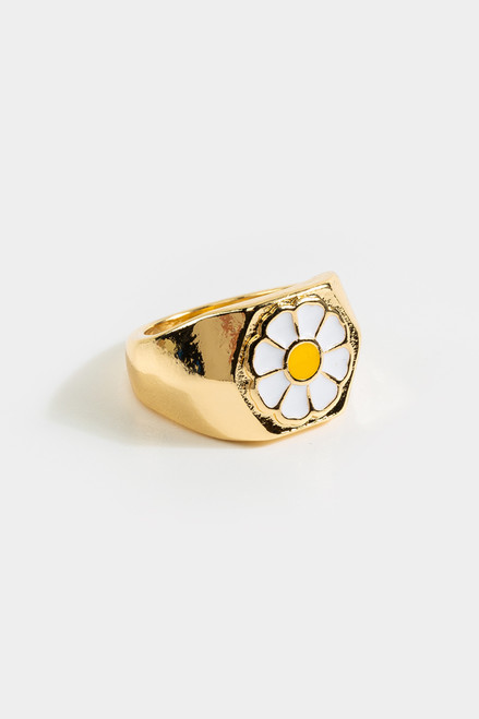 Emelia Sunflower Signet Ring