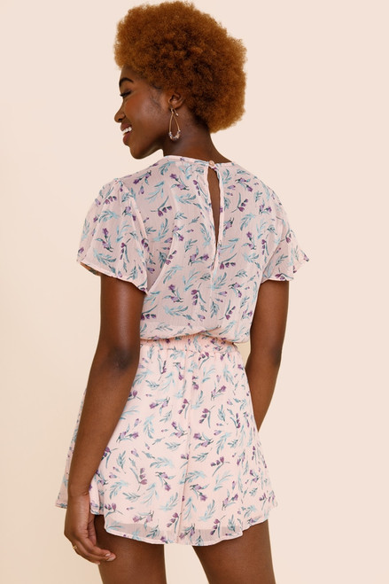 Laney Floral Front Tie Surplice Romper