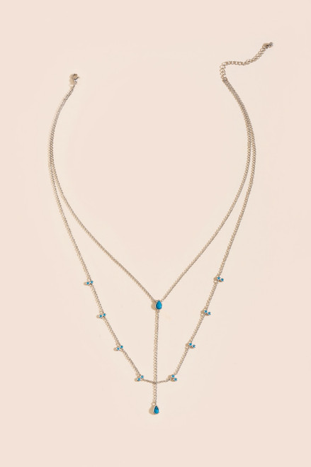 Valerie Layered Turquoise Y-Necklace