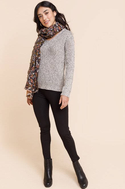 Orlandria Lace Back Pullover Sweater