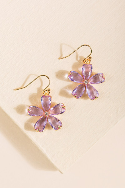 Milan Glass Flower Drop Earrings