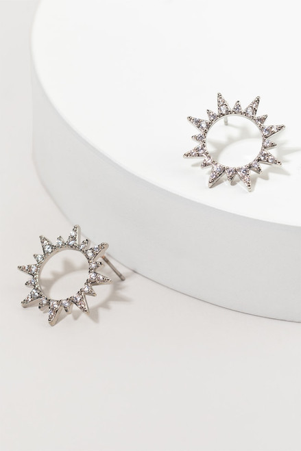 Eloise CZ Sunburst Stud Earrings