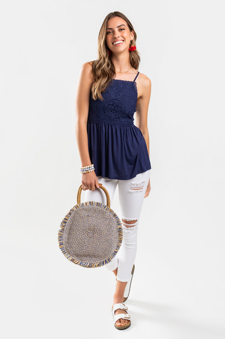 Kerrie Lace Knit Tank Top