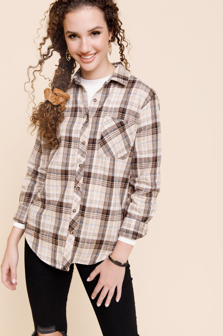 Kennedy Oversized Plaid Button Down