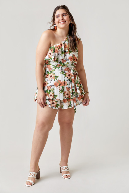 Vida One Shoulder Floral Romper