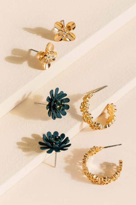 Natasha Floral Earrings Set