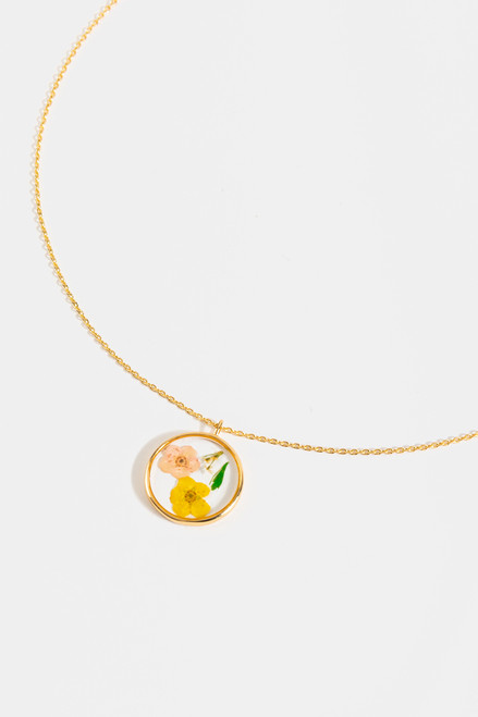 Layla Pressed Flower Pendant Necklace