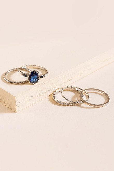 Dana Sapphire Focal Ring Set