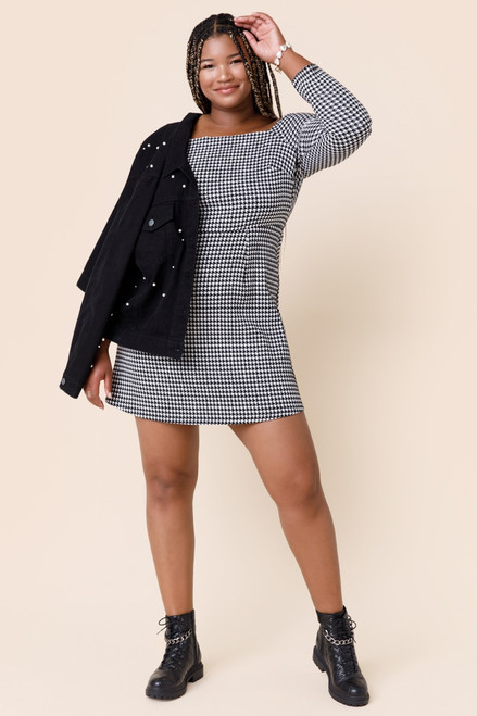 Meridith Houndstooth Mini Dress