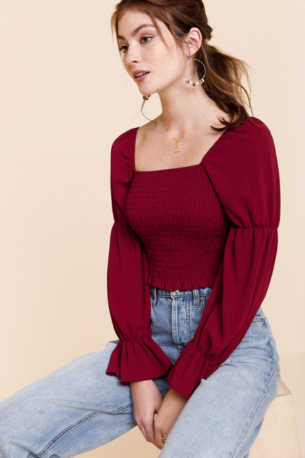 Lauren Long Sleeve Smocked Top