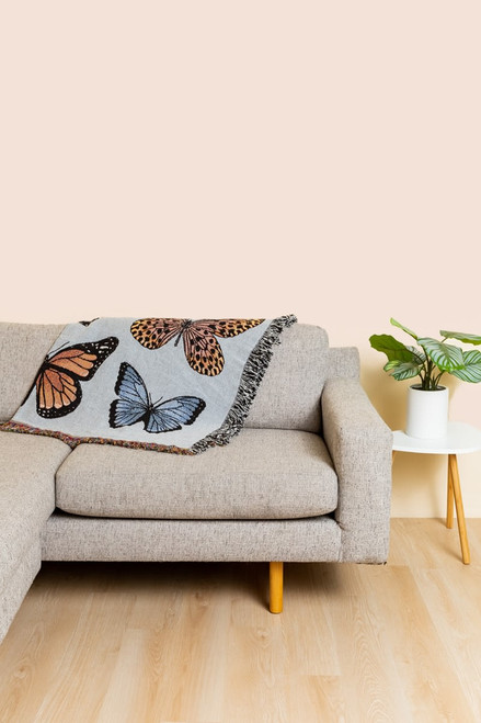 Butterfly Fringe Throw Blanket