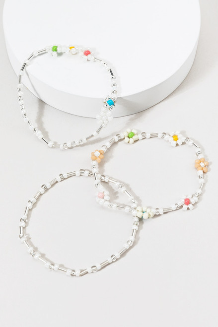 Cassidy Floral Bead Bracelet Set