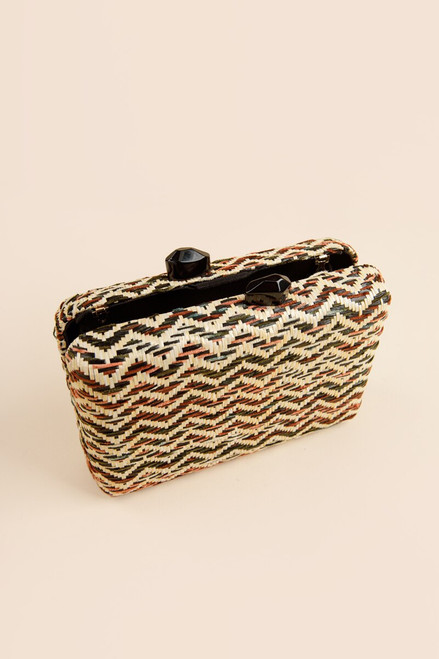 Avery ZigZag Woven Clutch