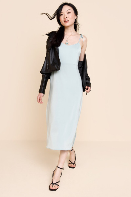 Kelsey Tie Strap Satin Midi Dress