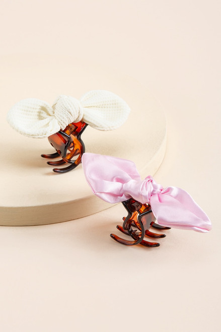 Drew Fabric Bow Claw Clip Set