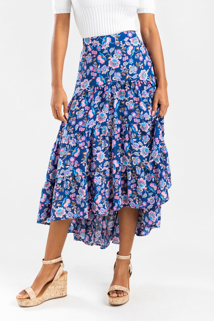 Eve Tiered Paisley Maxi Skirt