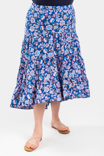 Eve Tiered Paisley Maxi Skirt