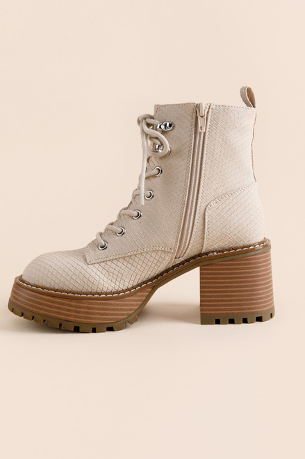 MIA Sian Snake Embossed Combat Boots
