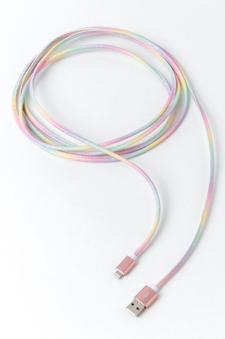 Pastel Rainbow 10ft Charging Cable