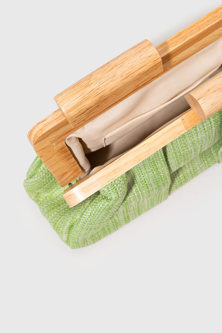 Florence Pleated Wood Frame Clutch