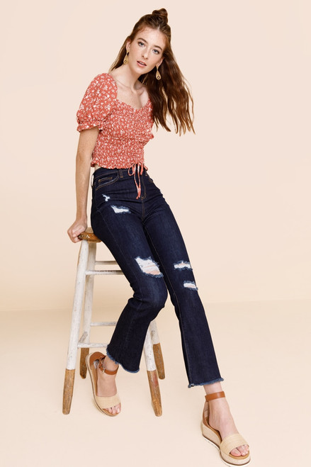 Harper Heritage Distressed Cropped Jeans