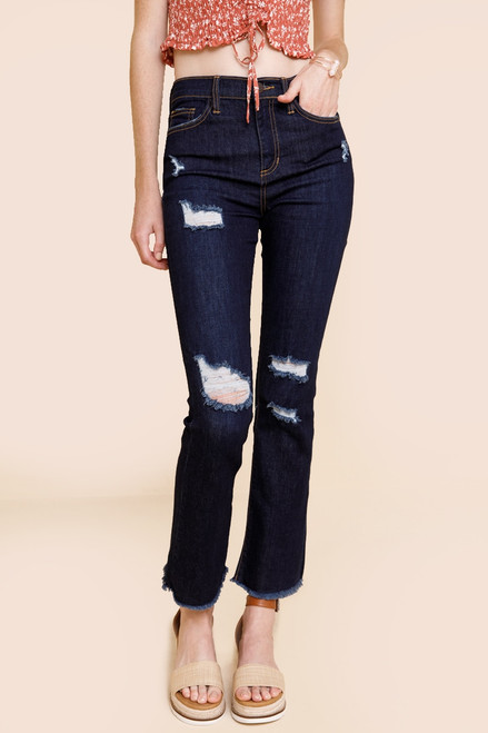 Harper Heritage Distressed Cropped Jeans