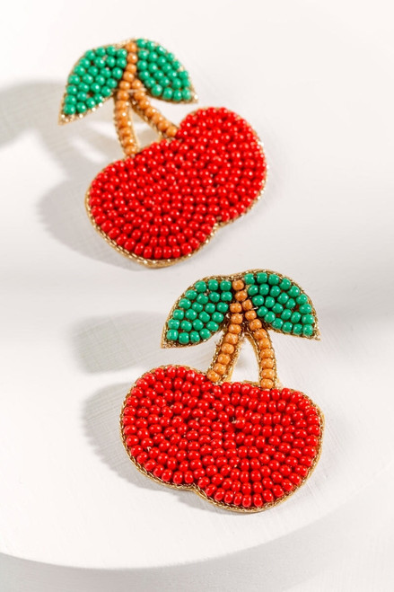 Cherry Seedbead Earrings